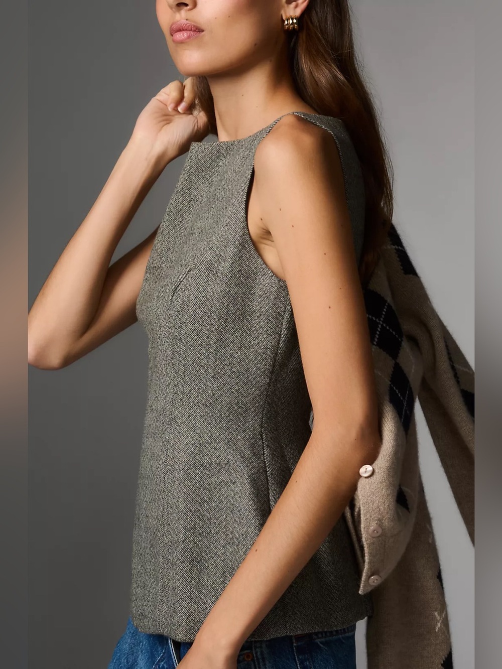 Reformation Nolyn Sleeveless Wool Blend Top - Picture 2 of 7